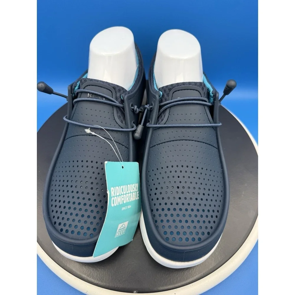 Reef Water Coast Mens Size 9 Navy Blue Lightweight Waterproof Slip On Boat Shoes